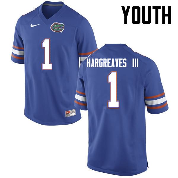 Youth NCAA Florida Gators Vernon Hargreaves III #1 Stitched Authentic Nike Blue College Football Jersey PYQ1565VZ